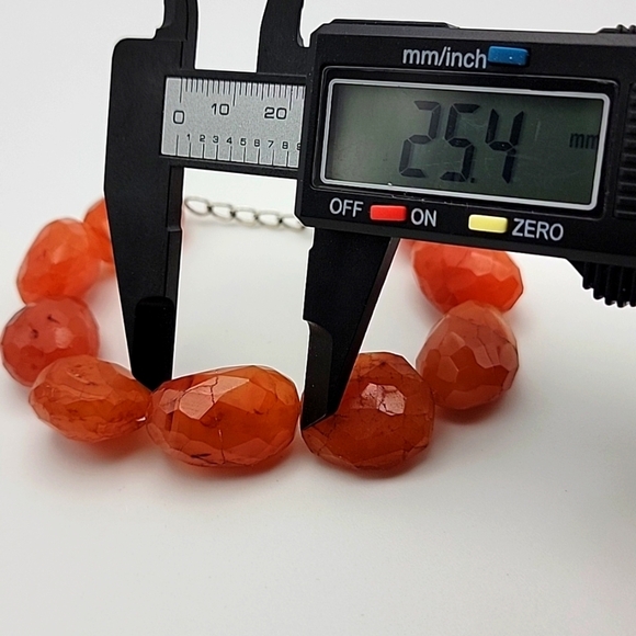 Orange Carnelian Amazing Cut 335.00 Cts Chunky Beaded Natural Gemstone Bracelet - Picture 8 of 10
